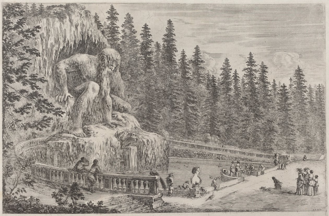 Kolossal staty av Apenninerna, troligen 1653. av Stefano della Bella
