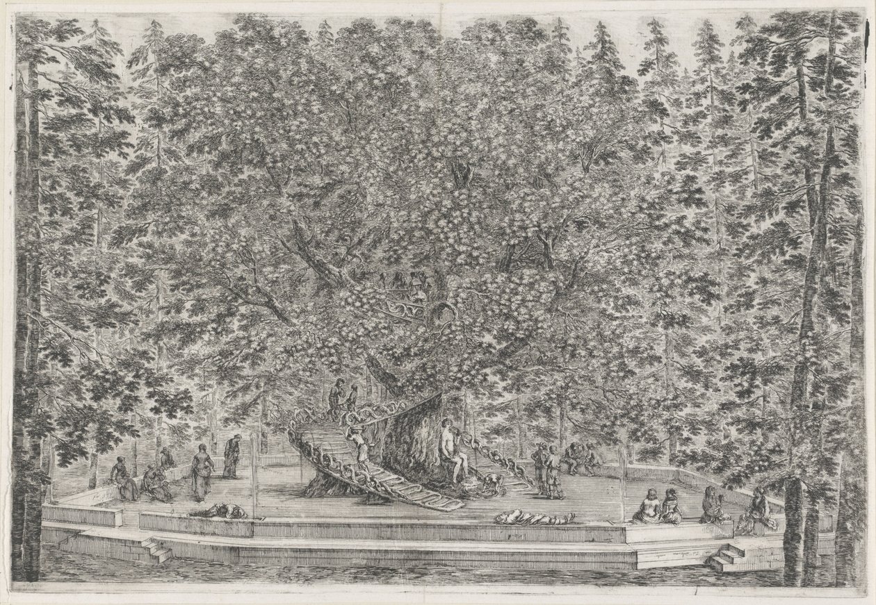 De bewoonde boom i trädgården av Villa Pratolino Villa Pratolino (serietitel) Vues de la villa de Pratolino (serietitel) av Stefano della Bella