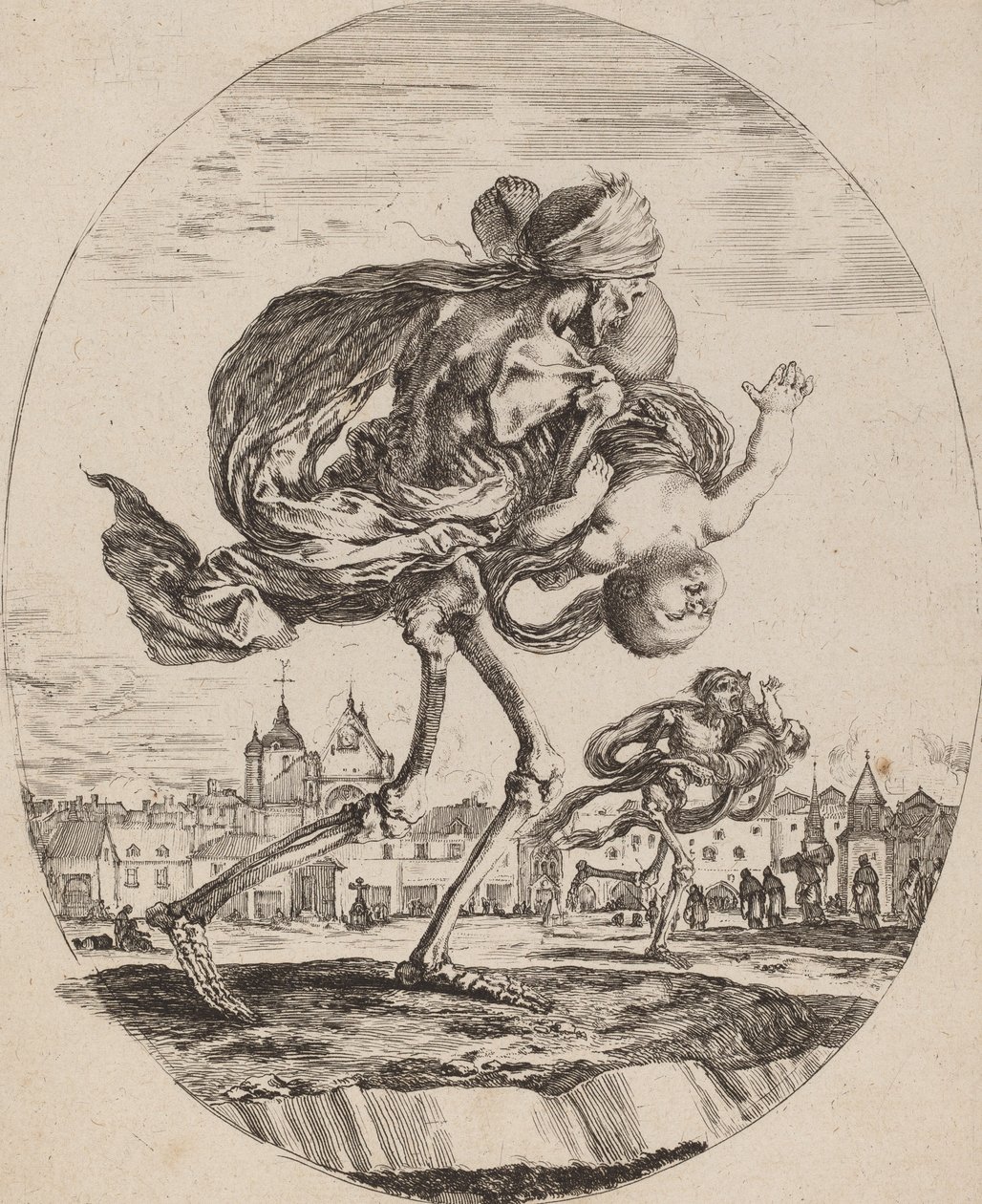 Död bär ett barn till höger, troligen 1648. av Stefano della Bella