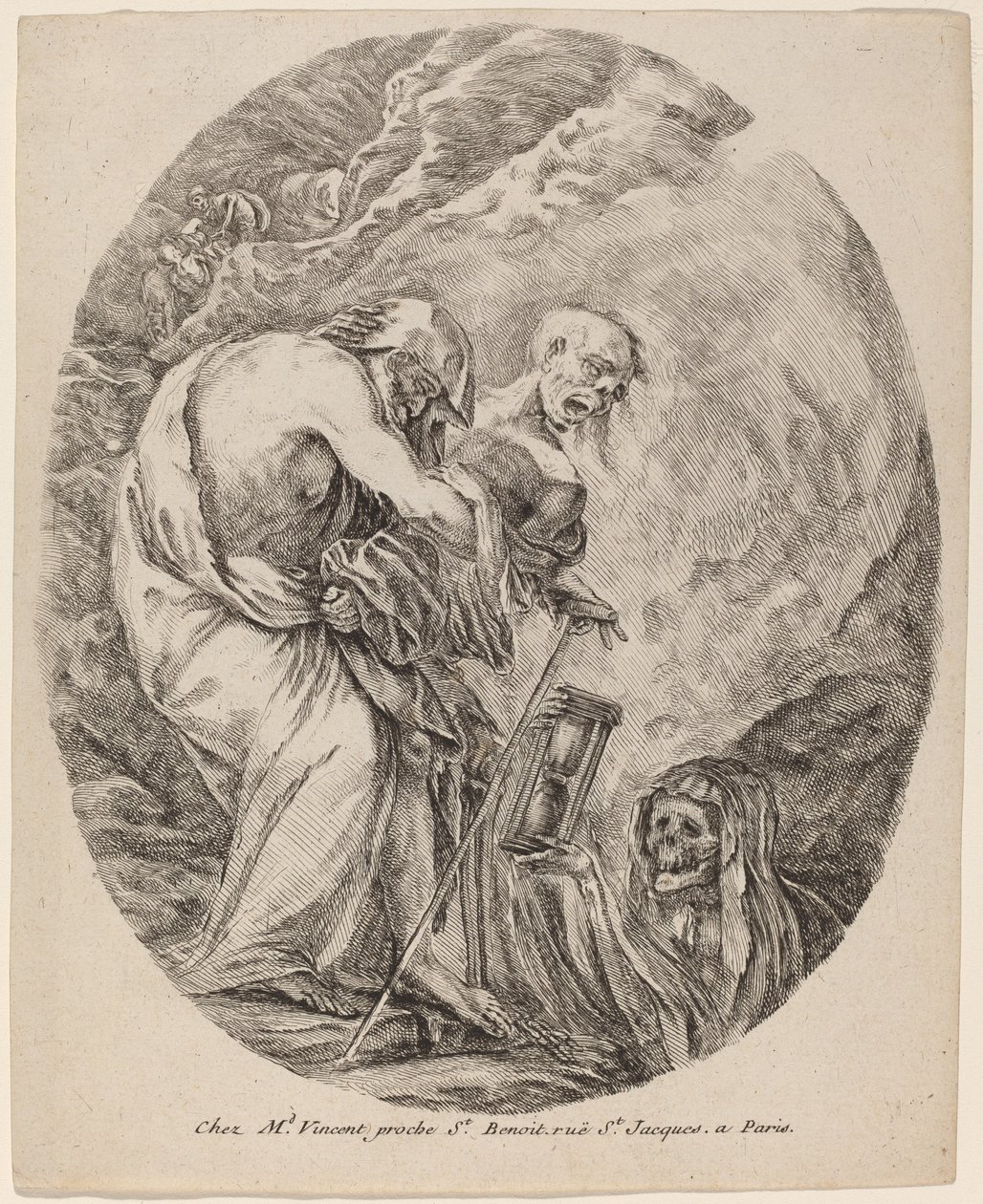 Död med en gammal man, troligen 1648. av Stefano della Bella