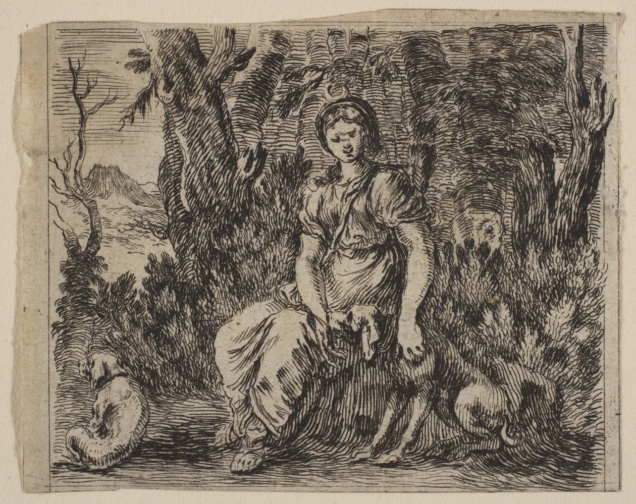 Diana, från Game of Mythology Game of Mythology, 1644. av Stefano della Bella