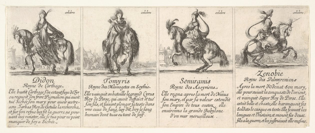 Dido, Tomyris, Semiramis och Zenobie, från 