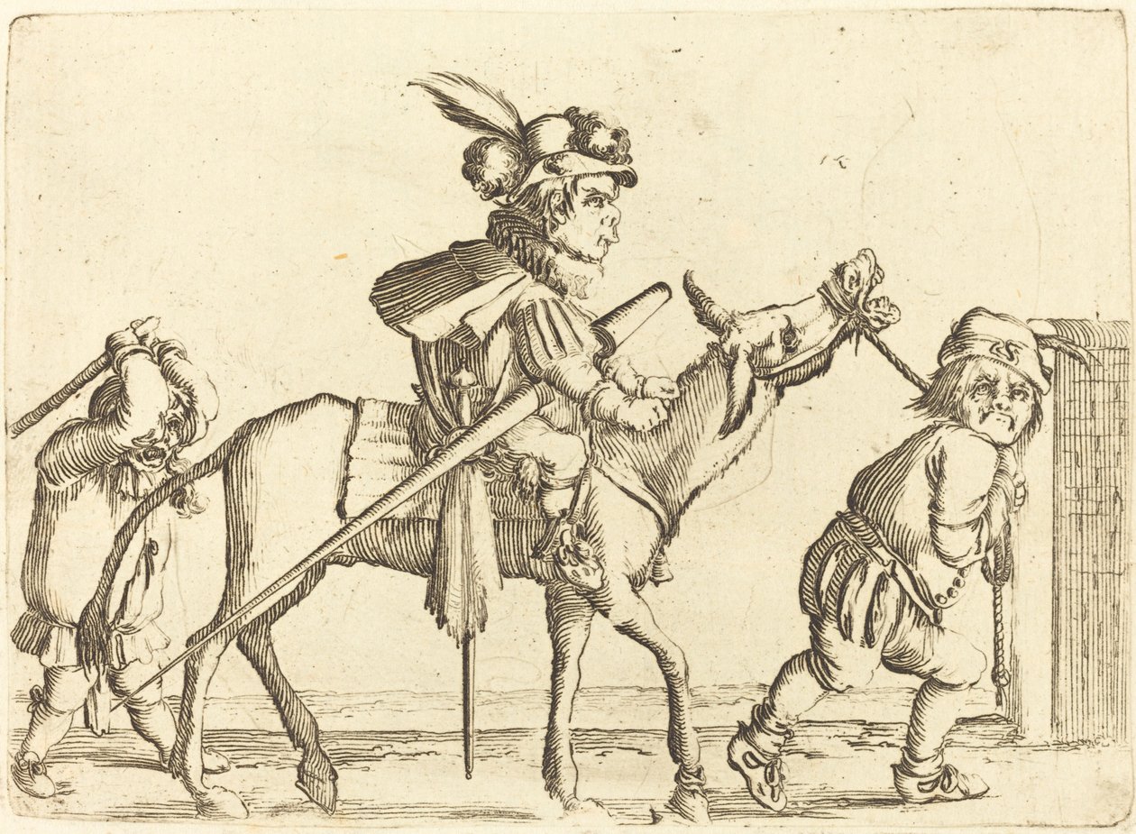 Dwarf Riding an Ass av Stefano della Bella