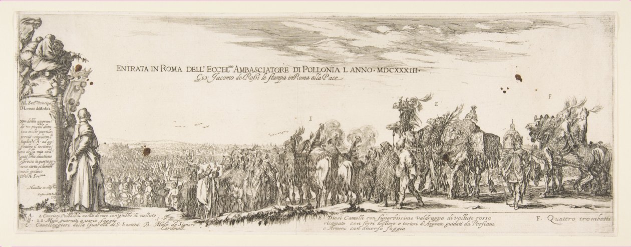 Den polska legationens intåg i Rom, 1633. av Stefano della Bella