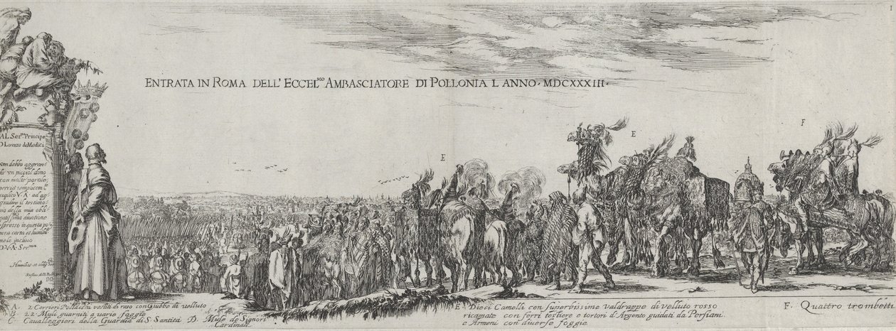Den polske ambassadörens intåg i Rom, 1633. av Stefano della Bella