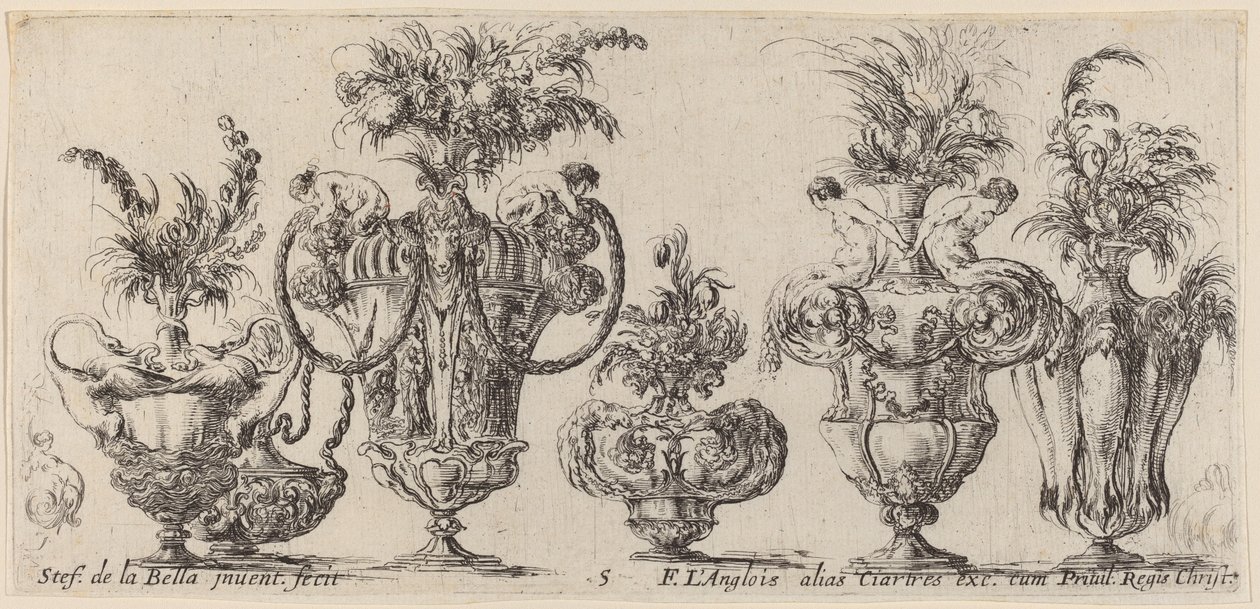 Fantastiska vaser, troligen 1646. av Stefano della Bella