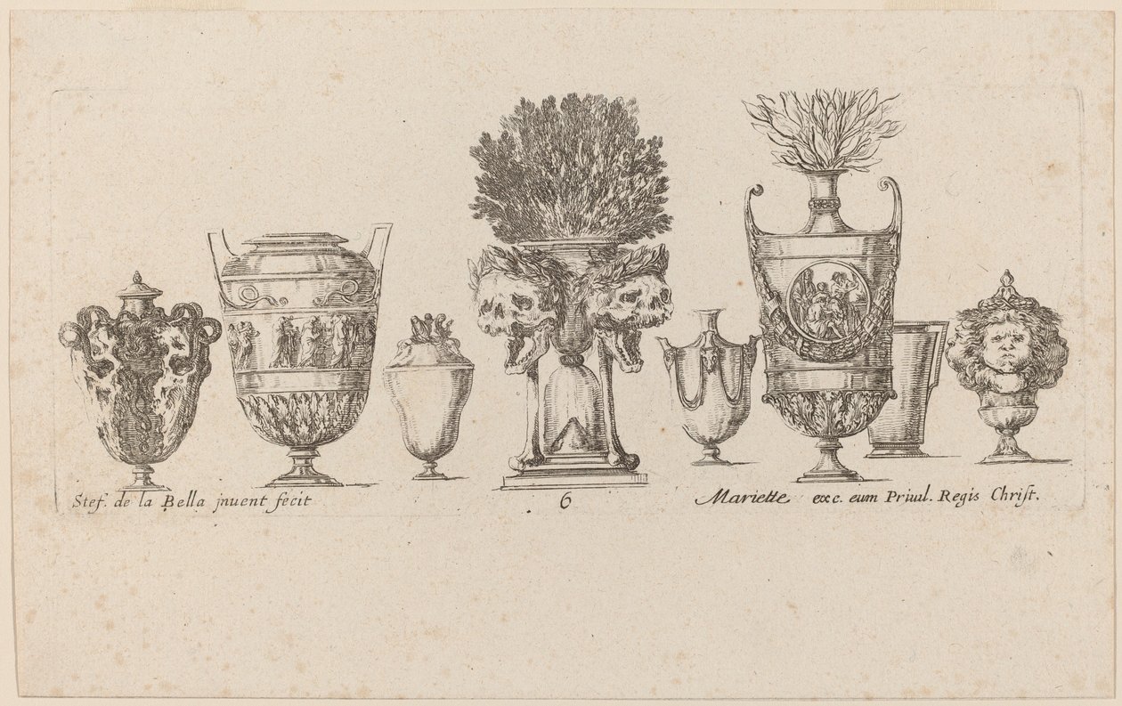 Fantastiska vaser, troligen 1646. av Stefano della Bella