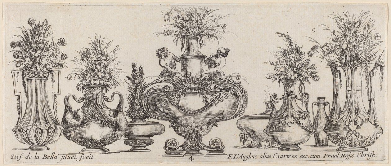 Fantastiska vaser, troligen 1646. av Stefano della Bella
