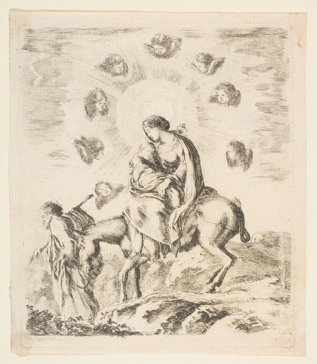 Flyg till Egypten, ca. 1641. av Stefano della Bella