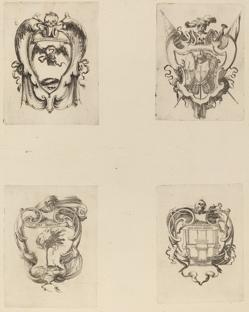 Fyra emblem för prins Francesco de Medicis begravning av Stefano della Bella