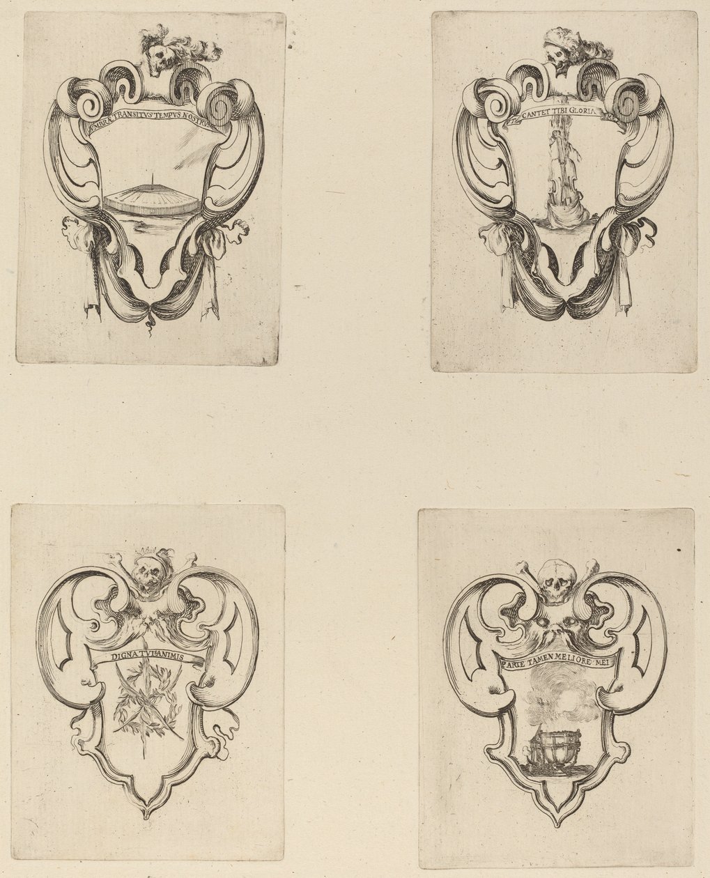 Fyra emblem för prins Francesco de Medicis begravning av Stefano della Bella