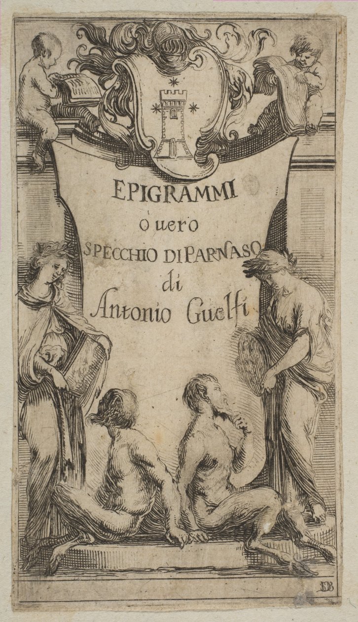Frontispice för Epigrammi de Guelfi, ca. 1636. av Stefano della Bella