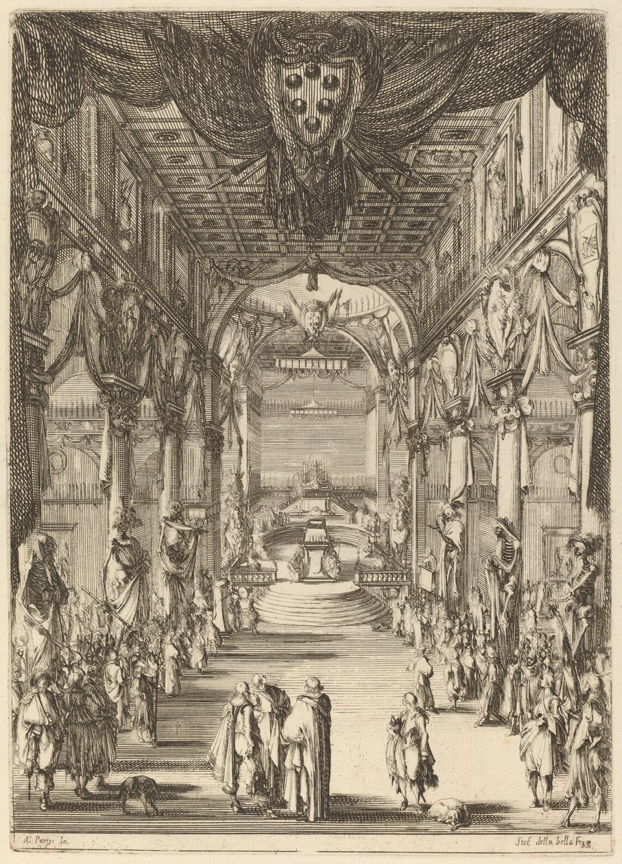 Prins Francesco de Medicis begravning av Stefano della Bella