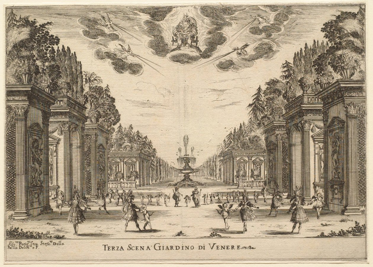 Venus trädgård, 3:e scenen: Gudarnas bröllop av Stefano della Bella