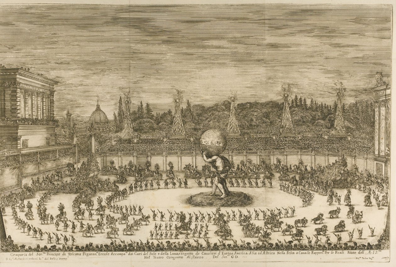 Den firande världen, balett till häst i samband med Cosimo de Medicis bröllop med M av Stefano della Bella