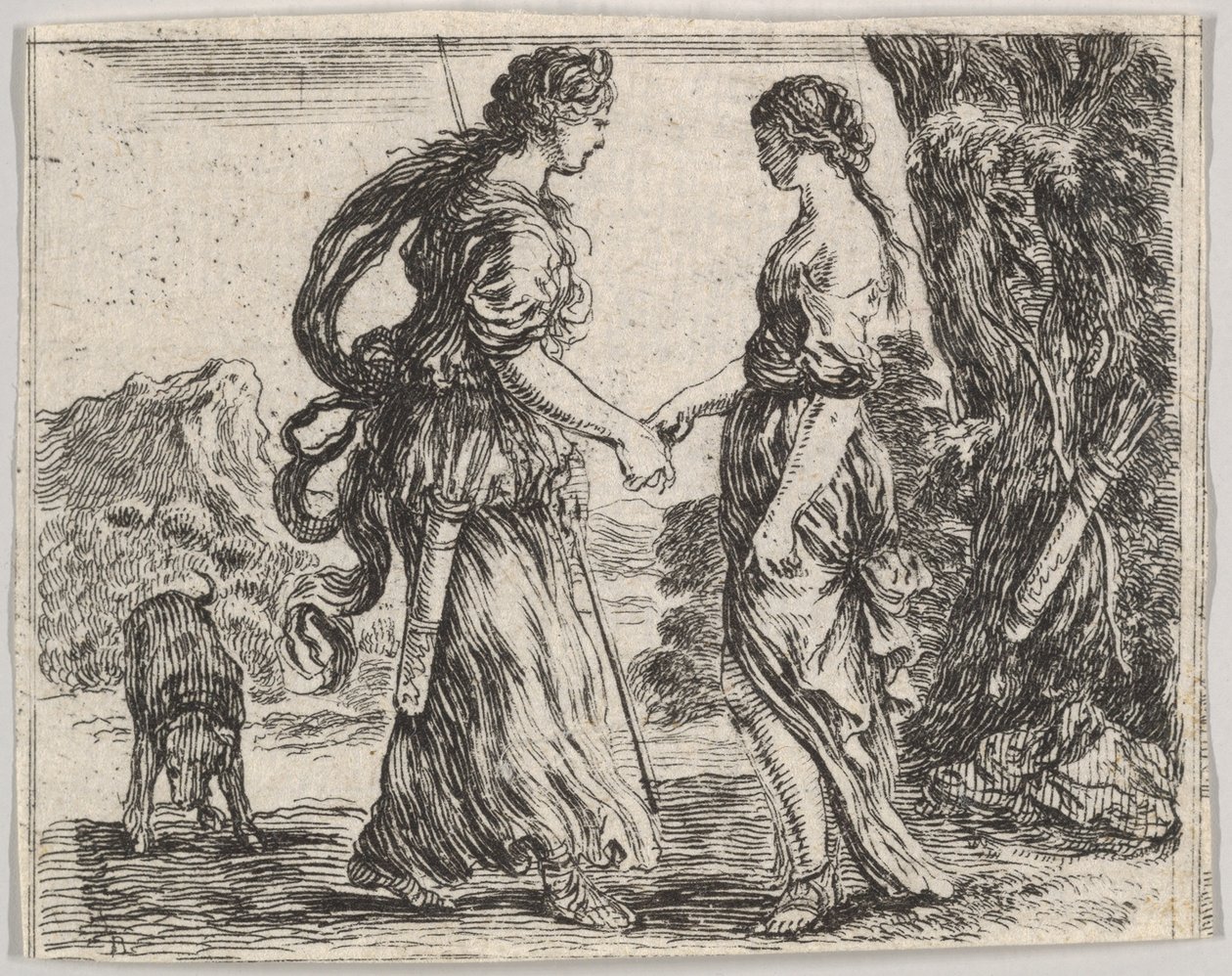 Jupiter och Callisto, från Game of Mythology Game of Mythology, av Stefano della Bella