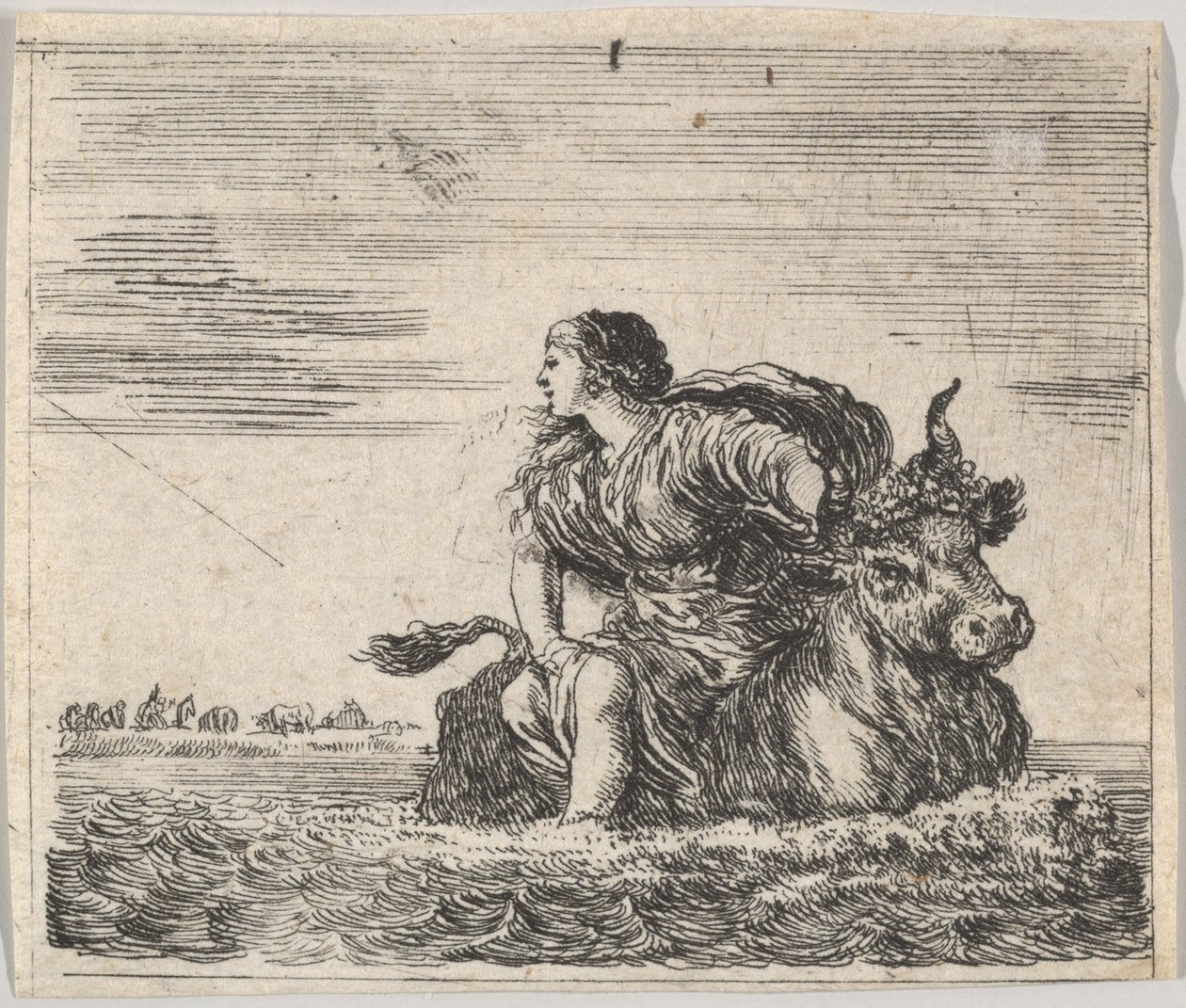 Jupiter och Europa, från Game of Mythology Jeu de la Mythologie, 1644. av Stefano della Bella