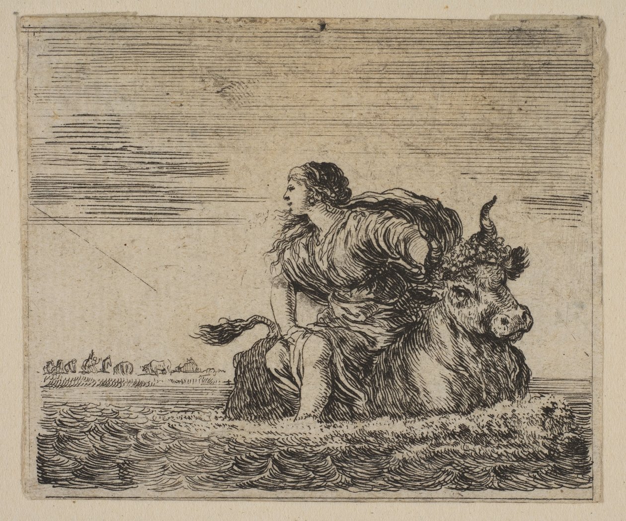 Jupiter och Europa, från Game of Mythology Jeu de la Mythologie, 1644. av Stefano della Bella