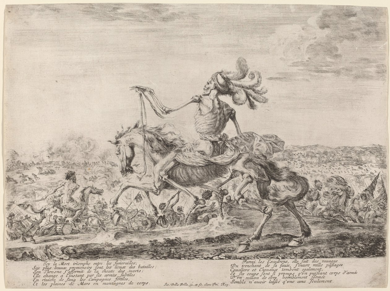 Döden på ett slagfält, 1648. av Stefano della Bella