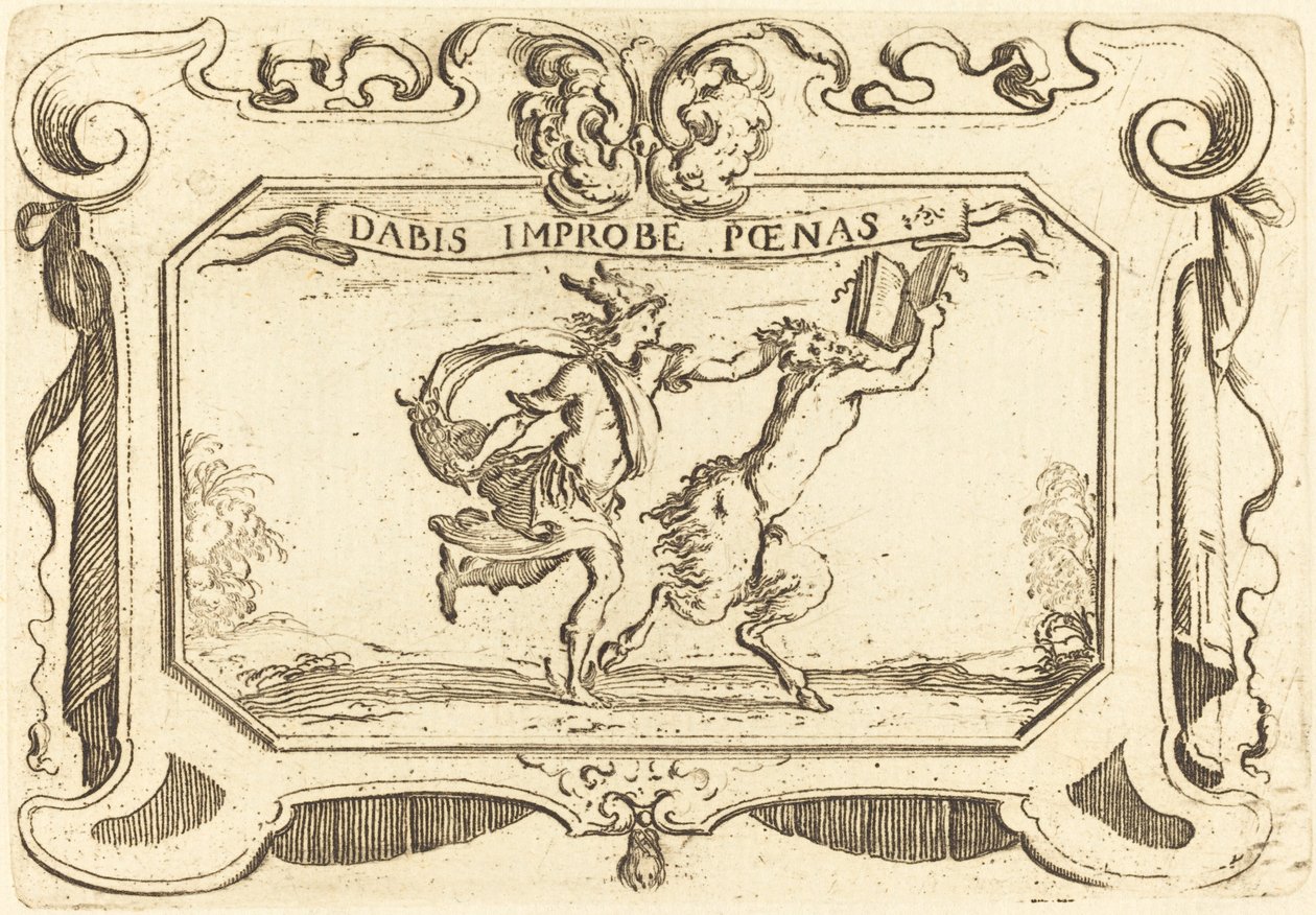 Merkurius jagar en satyr som håller i en bok av Stefano della Bella