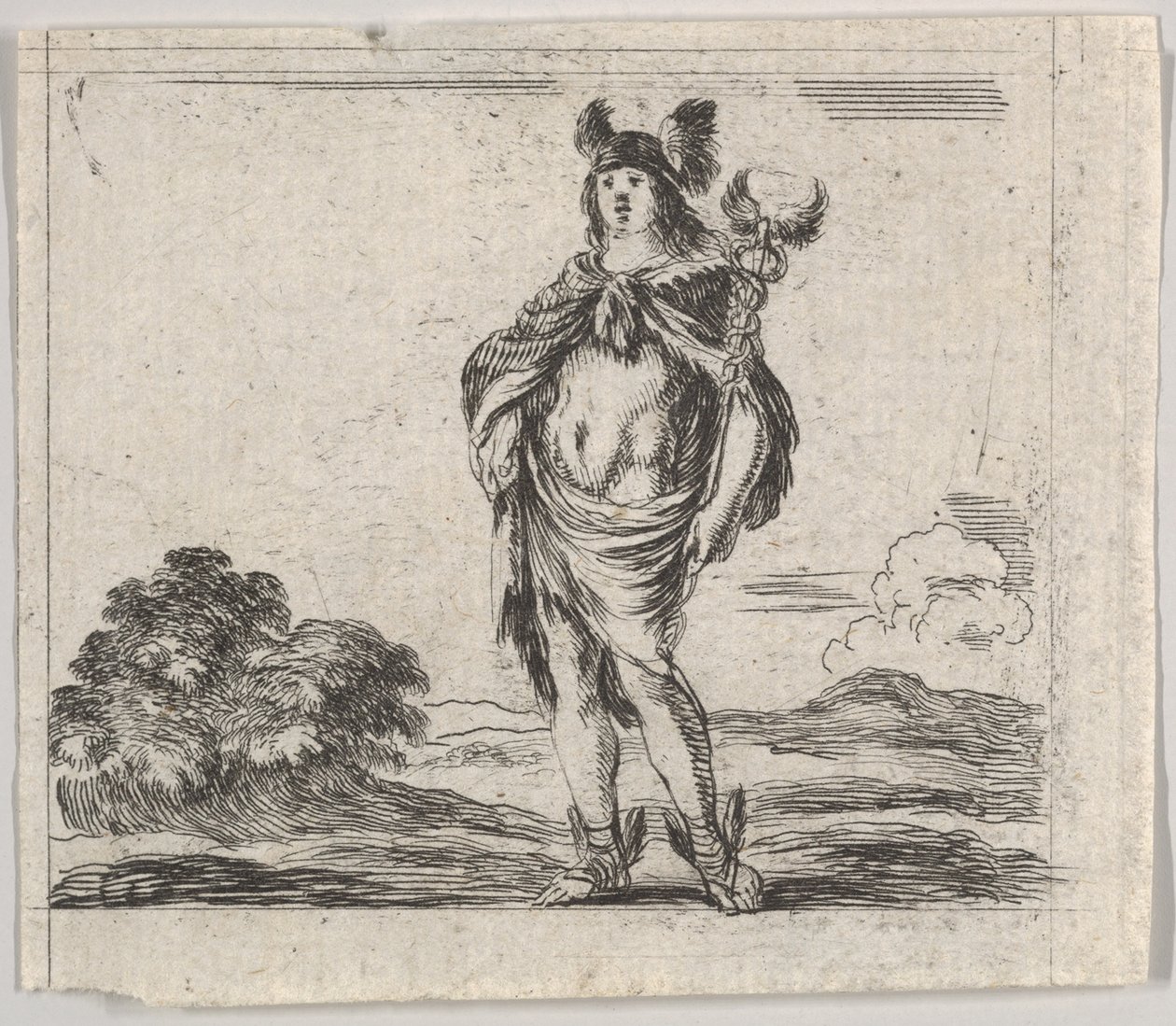 Merkurius, från Game of Mythology Jeu de la Mythologie, 1644. av Stefano della Bella