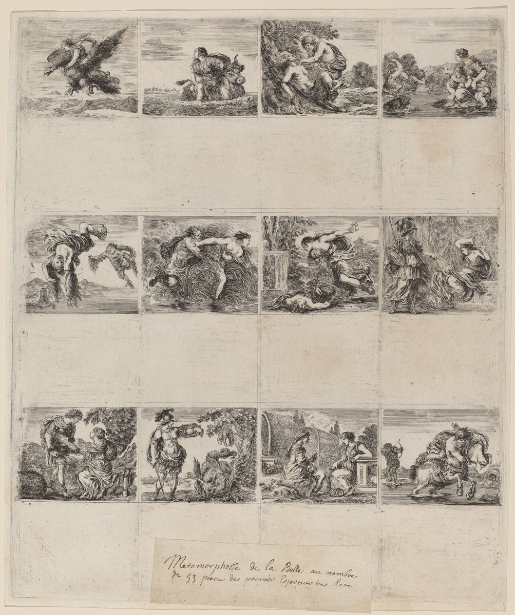 Mytologiska spelkort, 1644. av Stefano della Bella