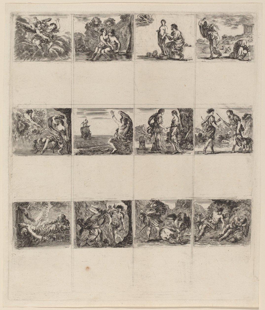 Mytologiska spelkort, 1644. av Stefano della Bella