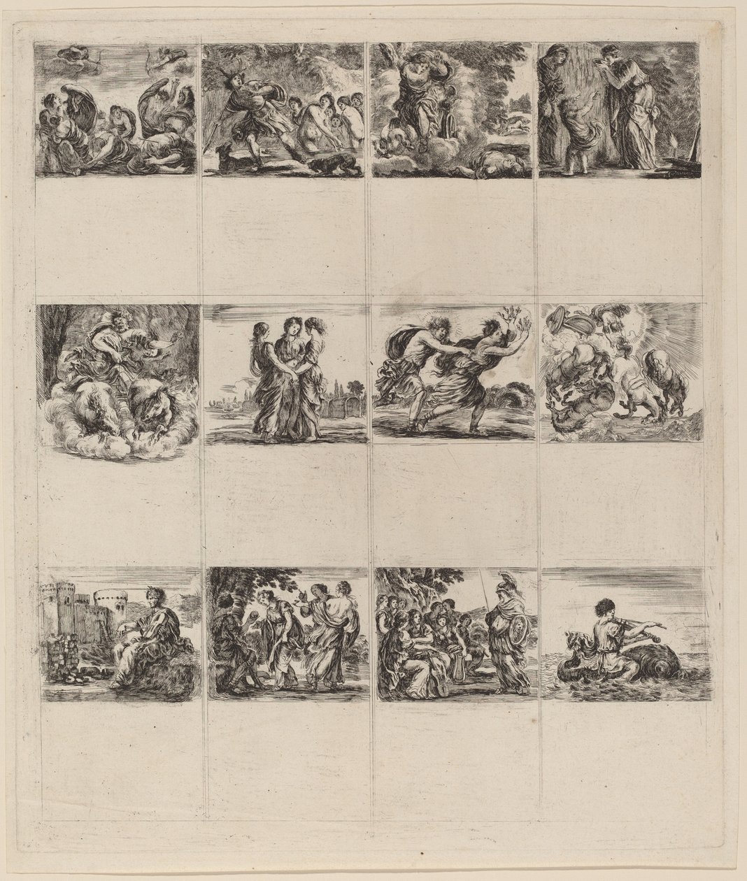 Mytologiska spelkort, 1644. av Stefano della Bella