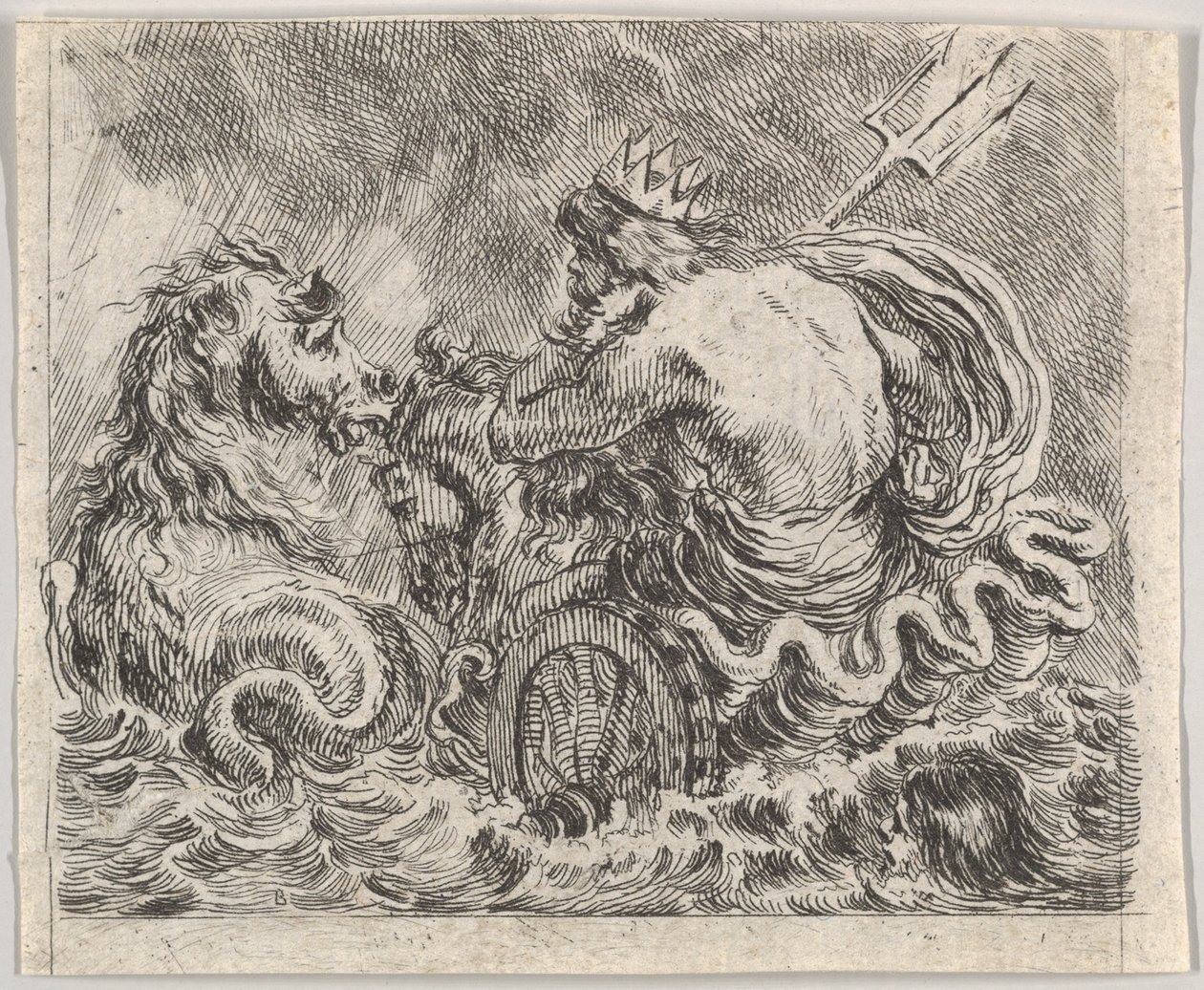 Neptune, från Game of Mythology Game of Mythology, 1644. av Stefano della Bella