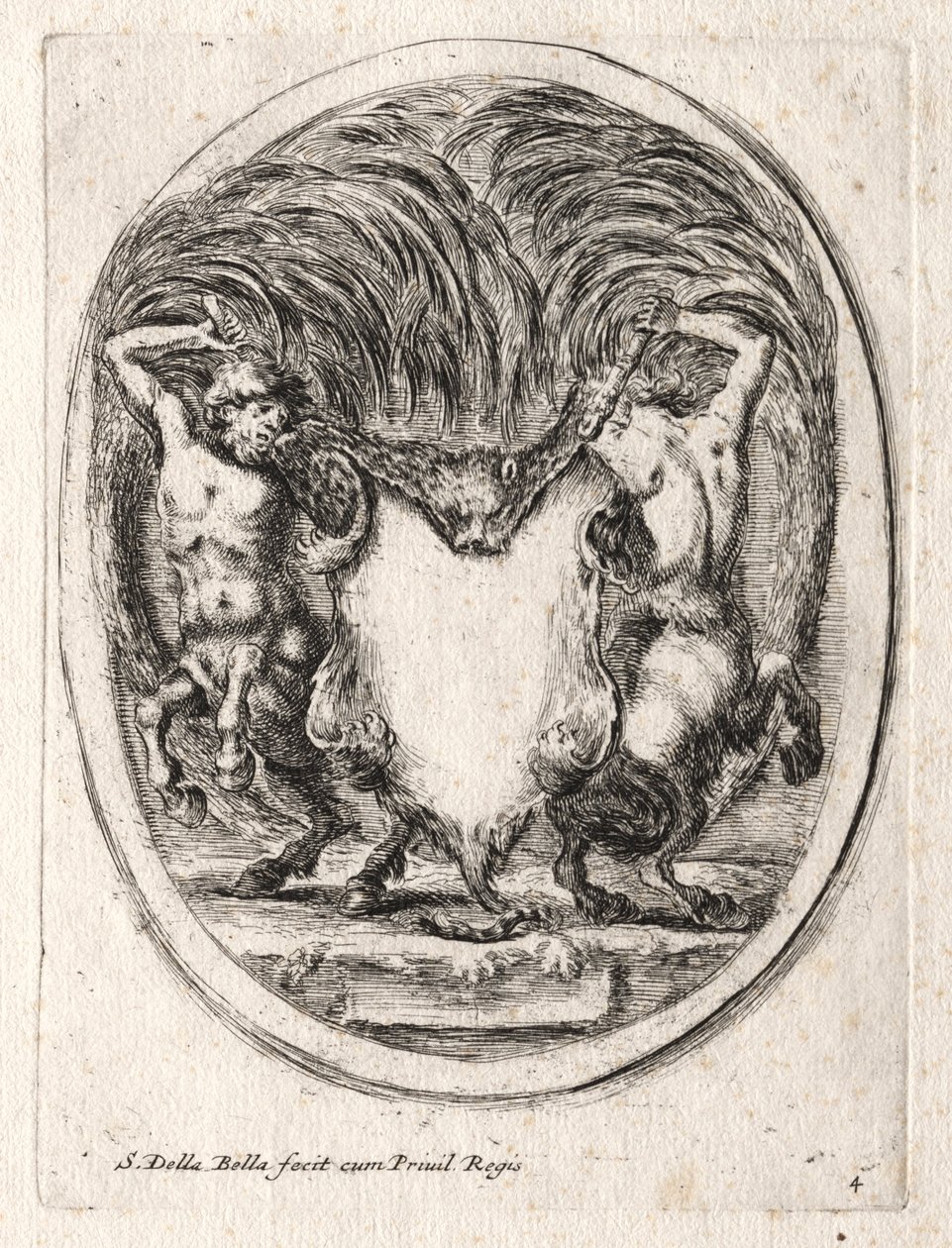 Ny modell för en kartusch, 1647. av Stefano della Bella