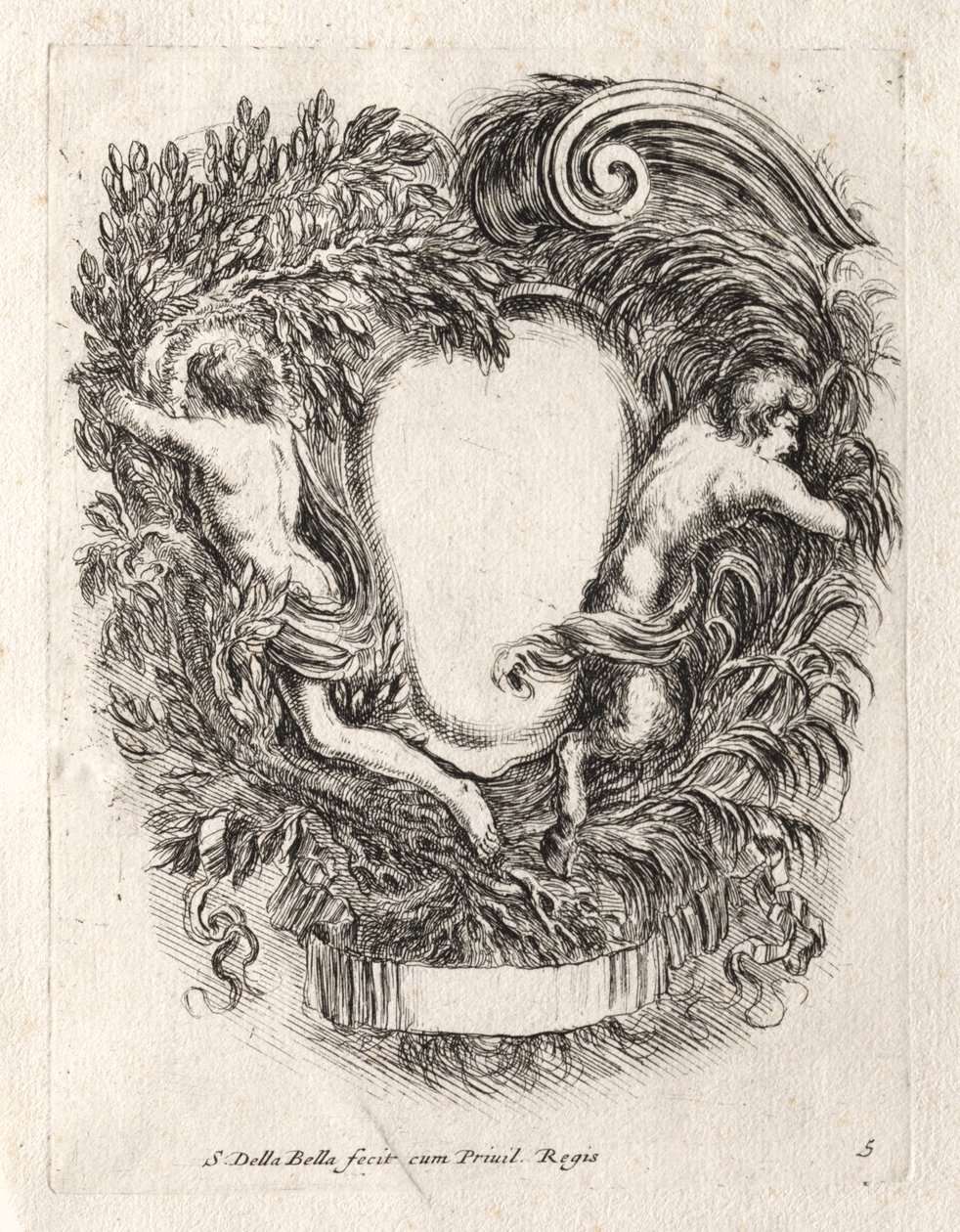 Ny modell för en kartusch, 1647. av Stefano della Bella