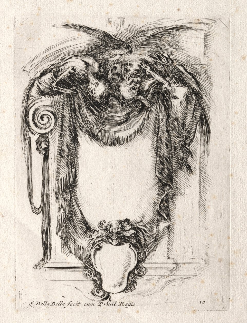 Ny modell för en kartusch, 1647. av Stefano della Bella