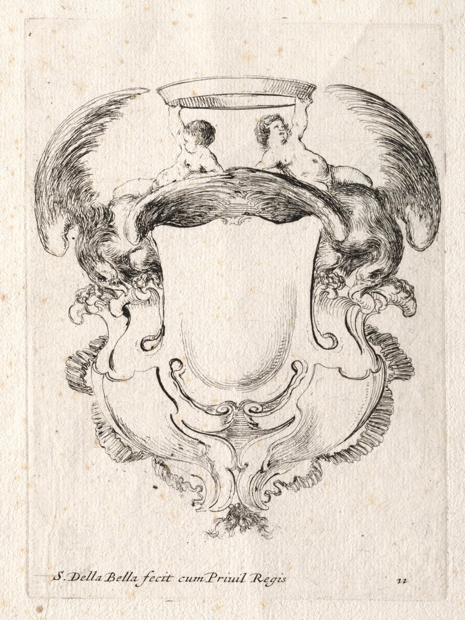 Ny modell för en kartusch, 1647. av Stefano della Bella