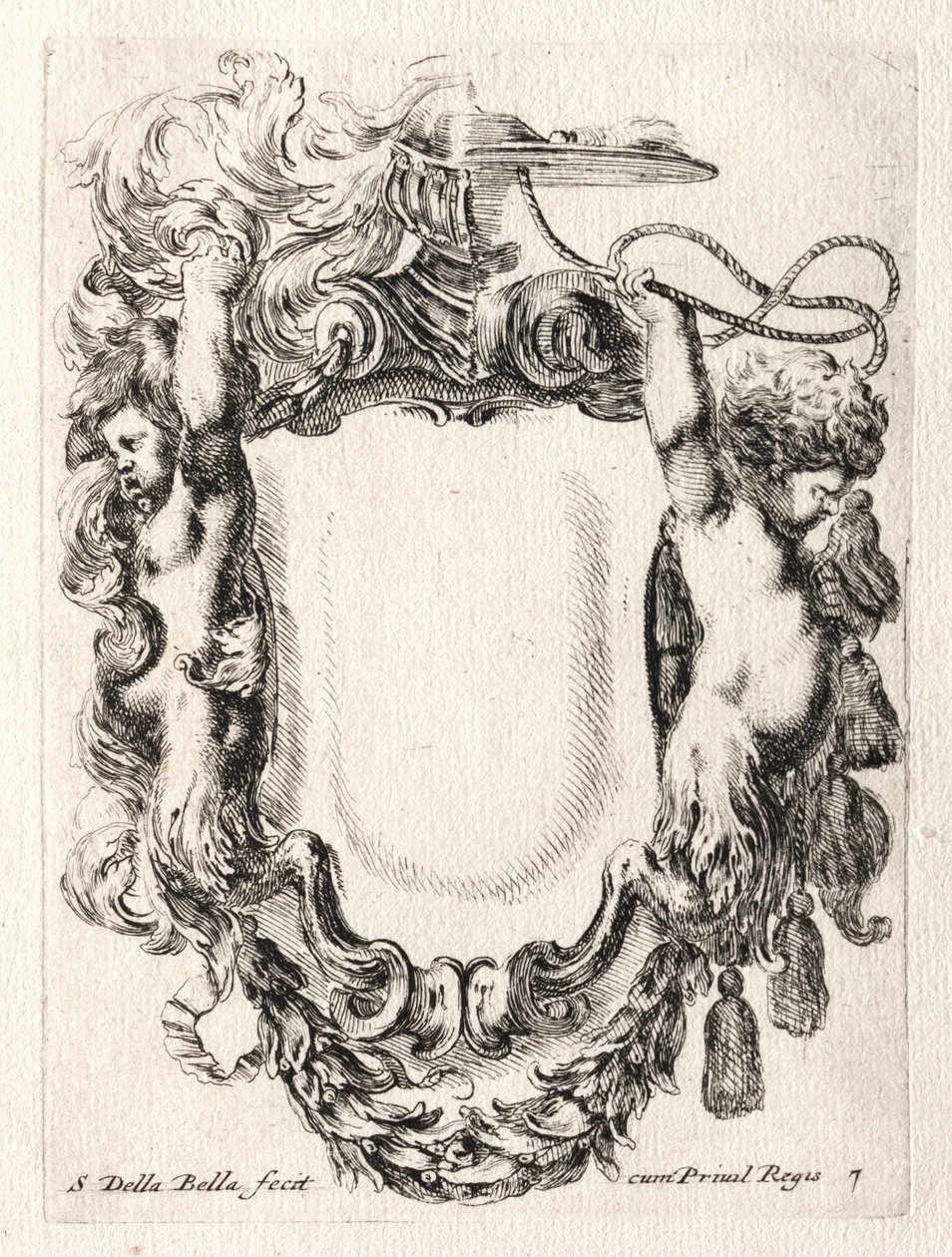 Ny modell för en kartusch, 1647. av Stefano della Bella