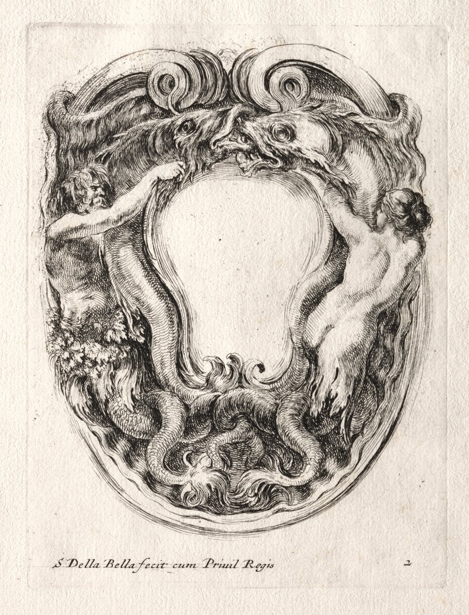 Ny modell för en kartusch, 1647. av Stefano della Bella