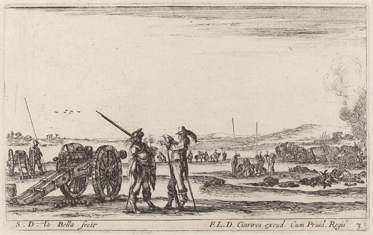 Officer som ger order till en vaktpost, c. 1641. av Stefano della Bella