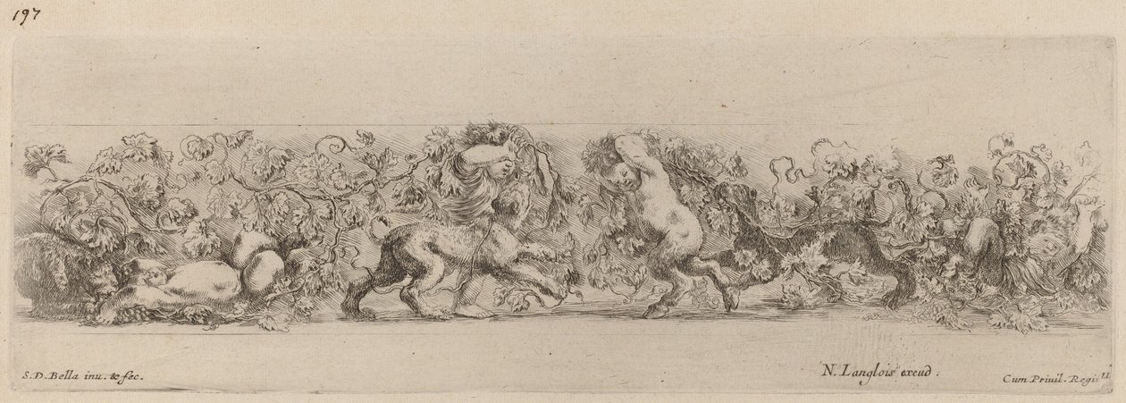 Prydnadsfris med vinrankor, troligen 1648. av Stefano della Bella