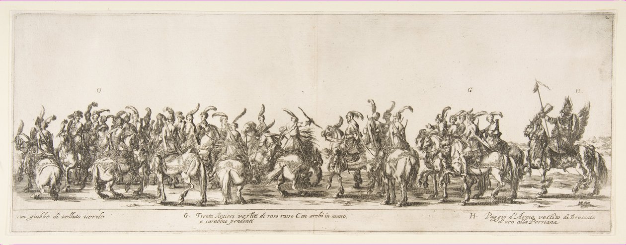 Del av ingången till den polska legationen G och H, 1633. av Stefano della Bella