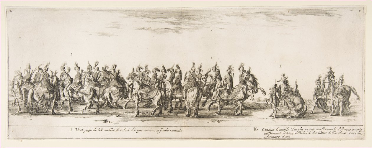 Del av ingången till den polska legationen I och K, 1633. av Stefano della Bella