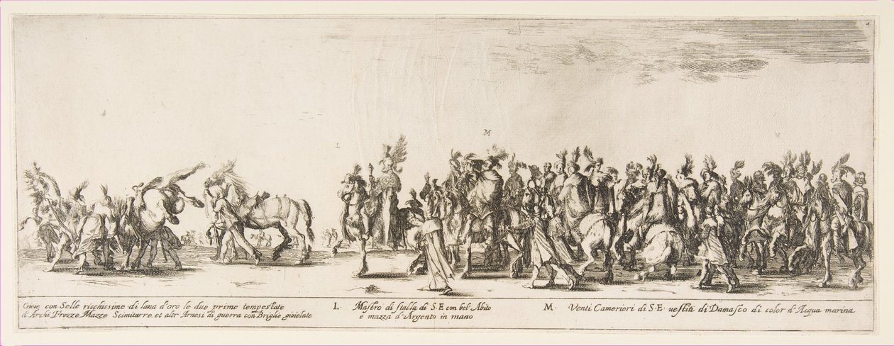 Del av ingången till den polska legationen L och M, 1633. av Stefano della Bella