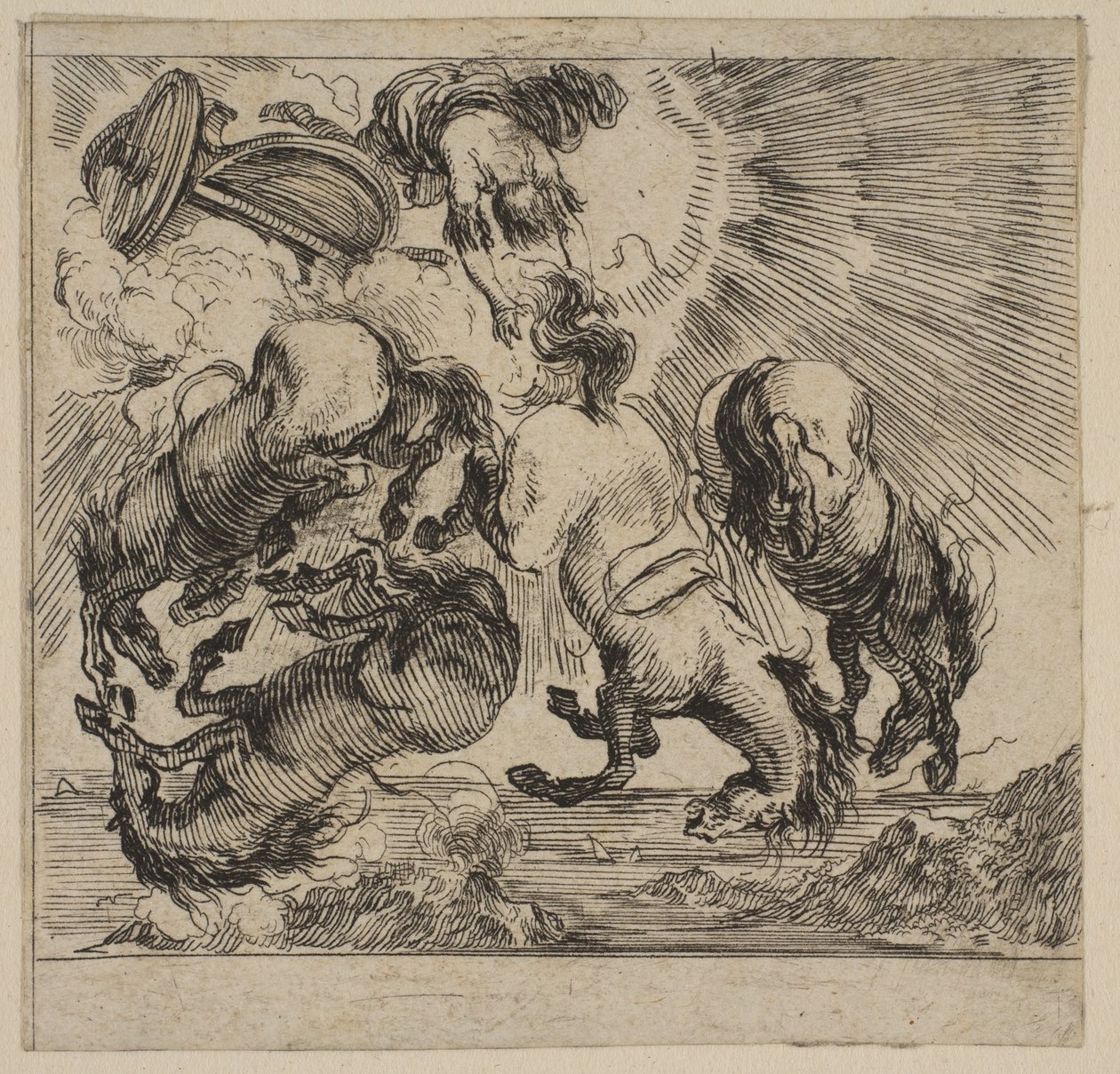 Phaeton, från Game of Mythology Game of Mythology, 1644. av Stefano della Bella