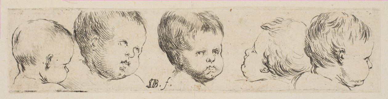 Plåt 10: Five Heads of Children, från 