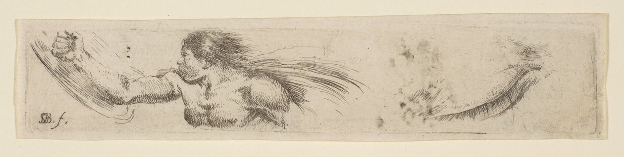 Plåt 19: Torso of a Man with a Shield and Eye Study, från 