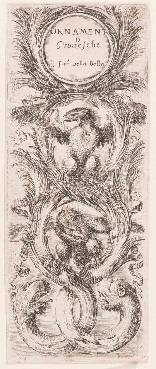 Tallrik, från serien Ornamenti o grottesche (Ornament eller grotesker) av Stefano della Bella