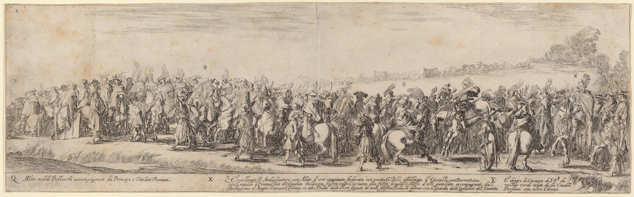 Polska adelsmän, hans excellens ambassadören och hans vagn, 1633. av Stefano della Bella