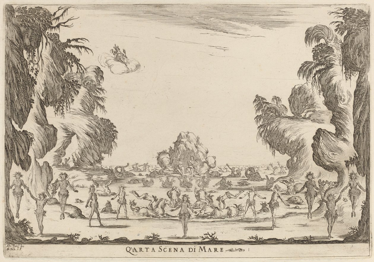 Fjärde sjöscenen, 1637. av Stefano della Bella