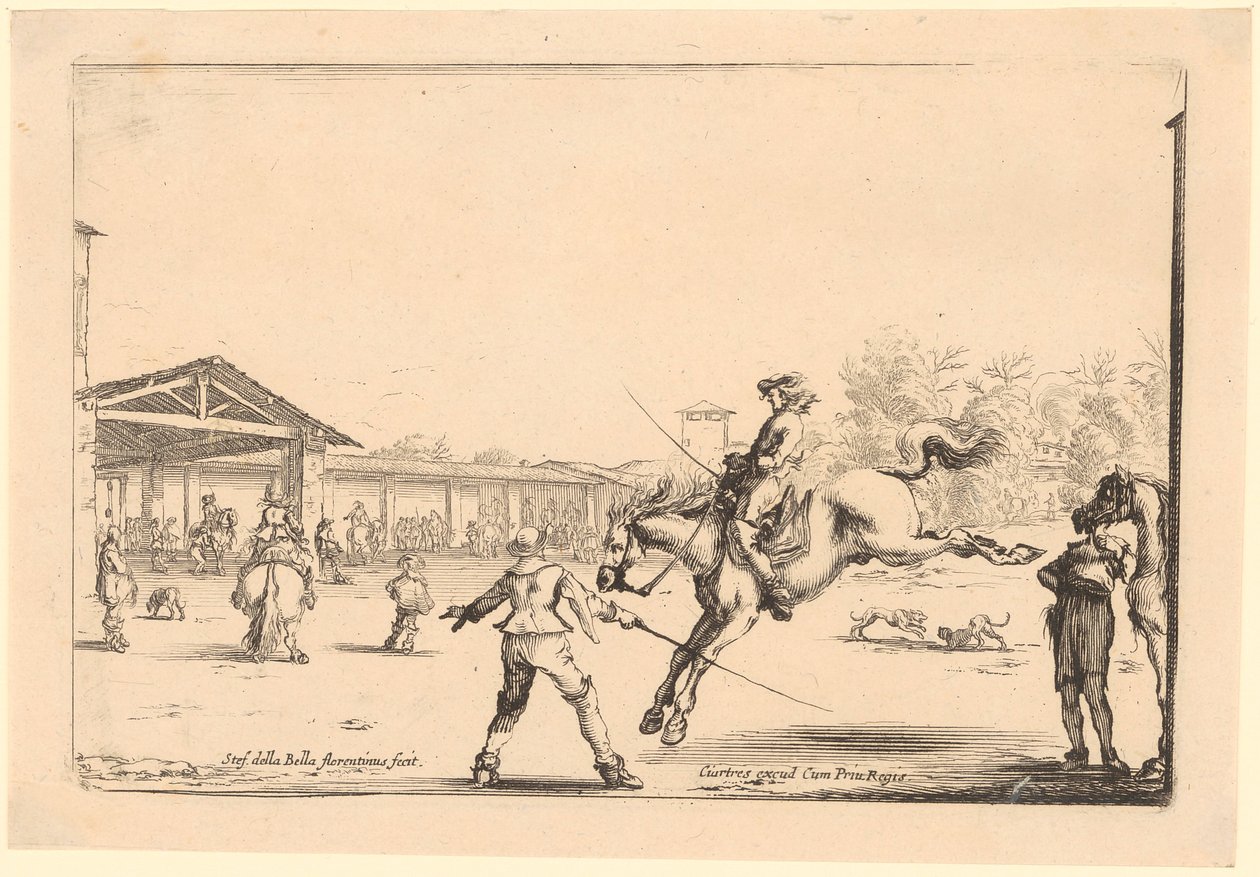 Ridskola, blad 5 i serien ”Olika figurer” av Stefano della Bella
