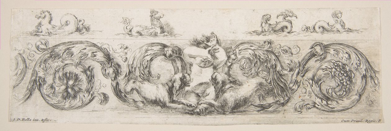 Rinceaux with Child Frightened by Dogs, Tallrik 8 från: 