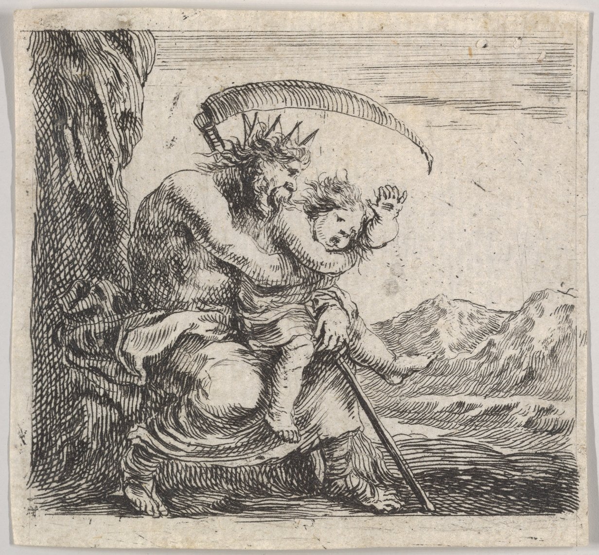 Saturnus, från Game of Mythology Game of Mythology, 1644. av Stefano della Bella
