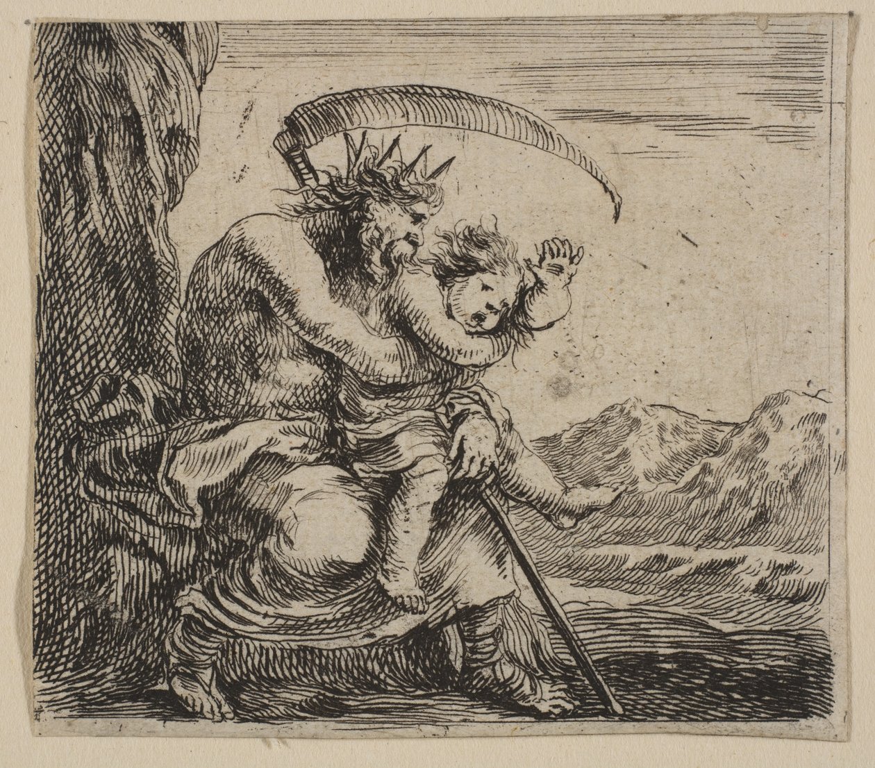 Saturnus, från Game of Mythology Game of Mythology, 1644. av Stefano della Bella